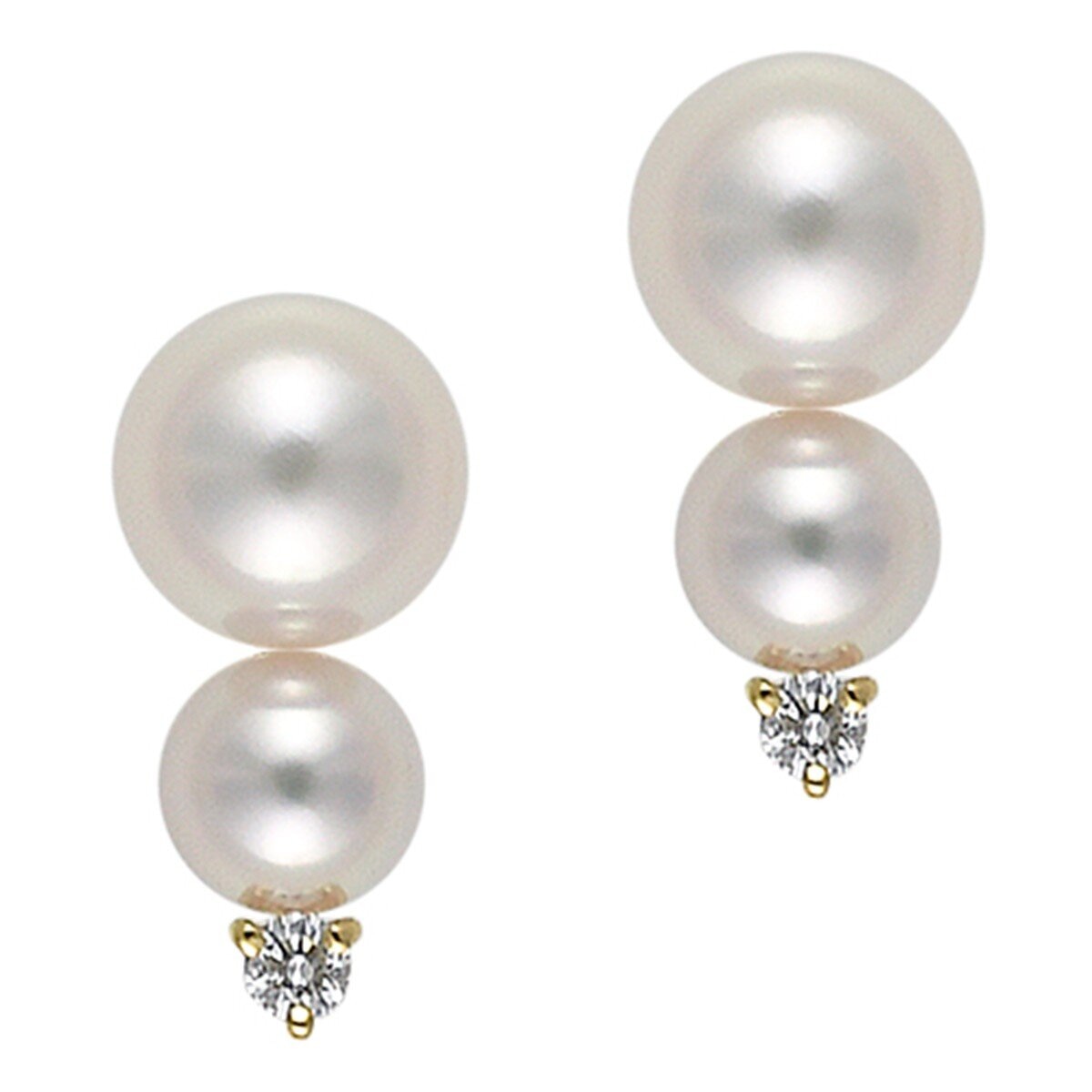 Tokyo Pearl 18K黃K金 4公釐 - 6.0公釐 Akoya 珍珠耳環 - 144592