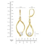 淡水珍珠耳環 14K黃K金 7公釐-7.5公釐