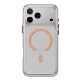 MAGEASY Bright M 不發黃軍規磁吸透明殼 iPhone 17 Pro(珊瑚磁圈) + 鏡頭保護貼Lenz(迷霧) + Vetro 9H 鋼化玻璃保護膜