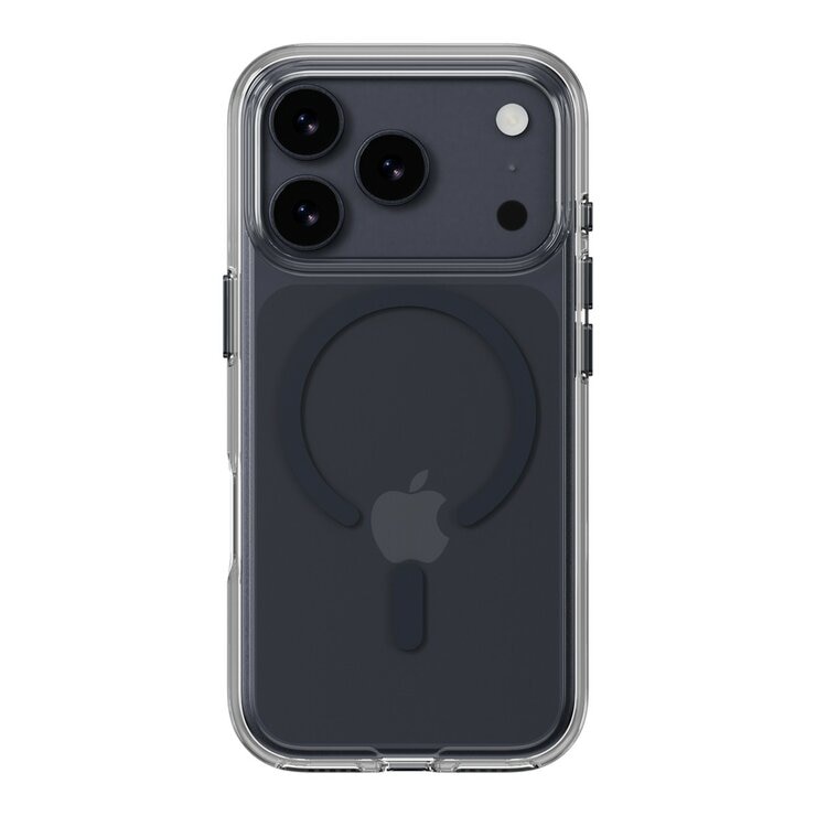 MAGEASY Bright M 不發黃軍規磁吸透明殼 iPhone 17 Pro(午夜磁圈) + 鏡頭保護貼Lenz(炫彩) + Vetro 9H 鋼化玻璃保護膜