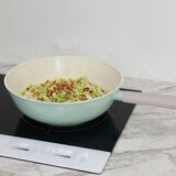 Neoflam 陶瓷不沾塗層鍋具 含玻璃上蓋 3件組 綠