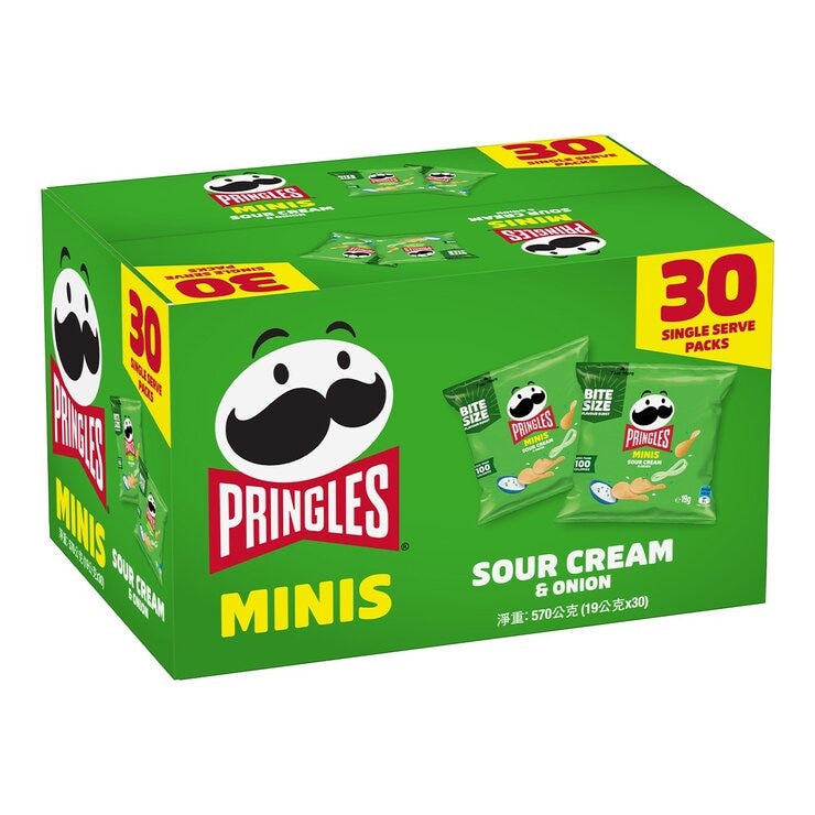 品客洋芋片 MINIS 洋蔥奶焗口味 19公克 X 30入 品客洋芋片 MINIS 洋蔥奶焗口味 19公克 X 30入