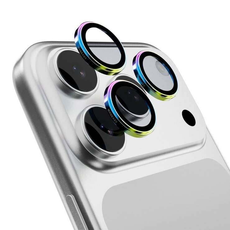 MAGEASY Bright M 不發黃軍規磁吸透明殼 iPhone 17 Pro Max(白磁圈) + 鏡頭保護貼Lenz(炫彩) + Vetro 9H 鋼化玻璃保護膜 MAGEASY Bright M 不發黃軍規磁吸透明殼 iPhone 17 Pro Max(白磁圈) + 鏡頭保護貼Lenz(炫彩) + Vetro 9H 鋼化玻璃保護膜