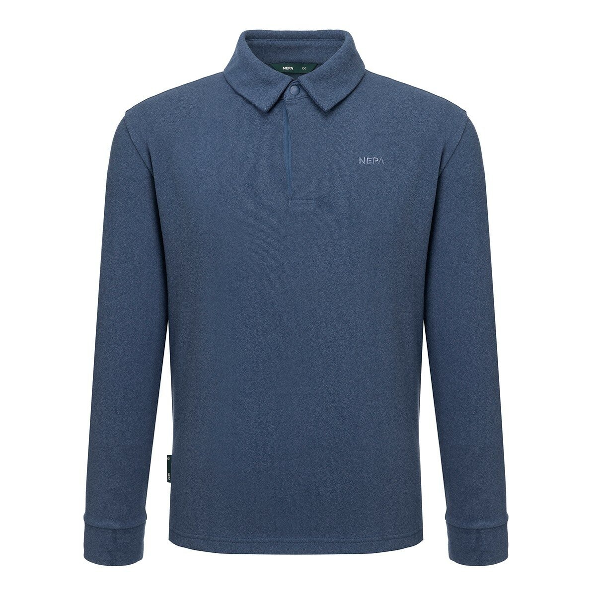 NEPA 男長袖Polo衫 灰藍