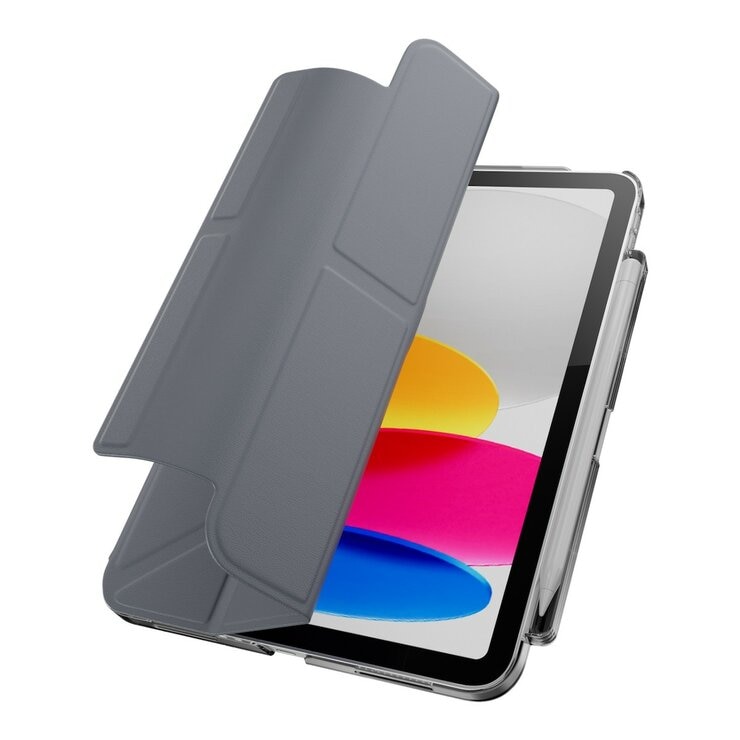 MAGEASY Facet 全方位支架透明背蓋保護套 (筆槽款) 適用於 2022 iPad 10.9吋 A14 & 2025 iPad 11吋 A16 阿拉斯加藍