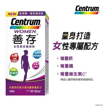 Centrum 善存女性綜合維他命 280錠 Centrum 善存女性綜合維他命 280錠