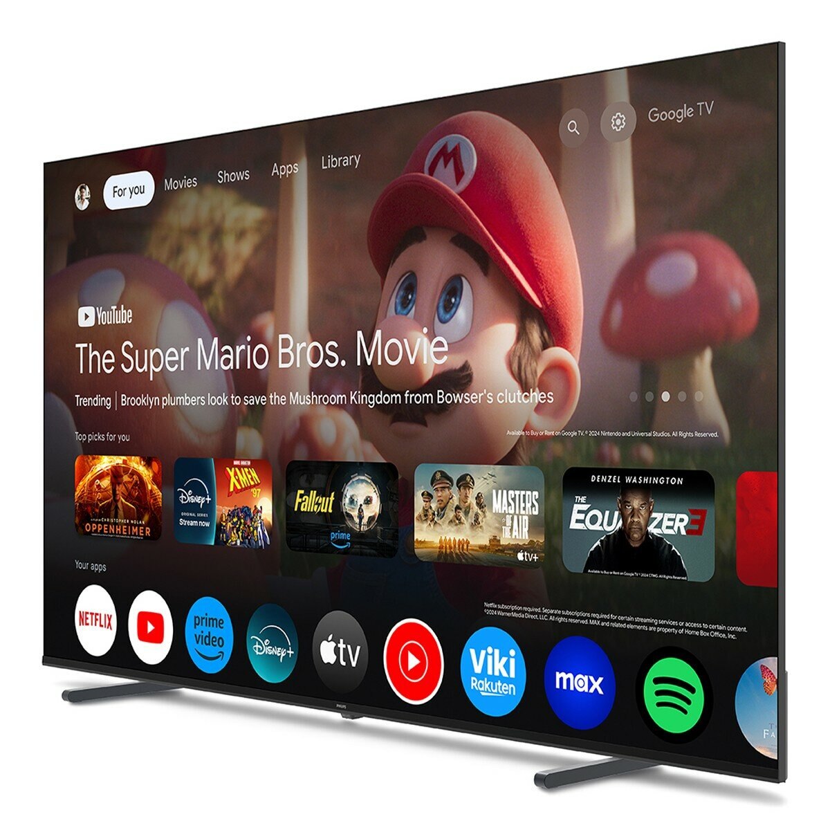 飛利浦 86吋 4K QLED Google TV 顯示器 86PQT8530 & 聲霸 TAB7908 組