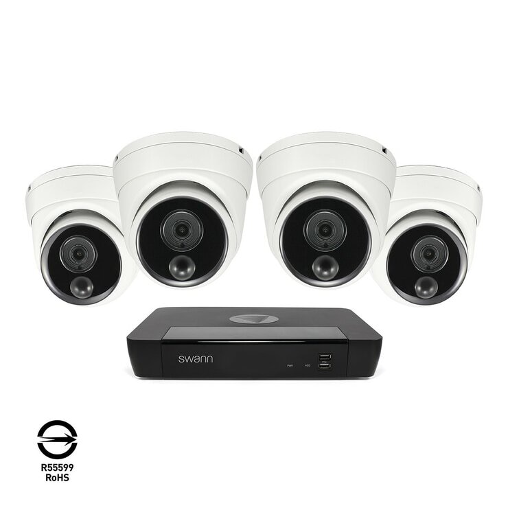 Swann 4K 半球型IP攝影機 X 4 + 8通道NVR套裝 2TB HDD