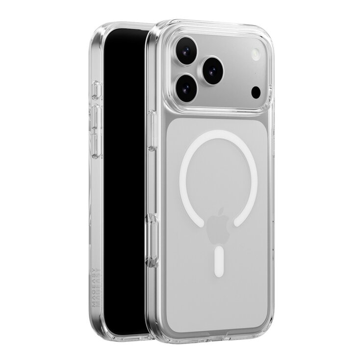 MAGEASY Bright M 不發黃軍規磁吸透明殼 iPhone 17 Pro Max + 鏡頭保護貼Lenz + Vetro 9H 鋼化玻璃保護膜
