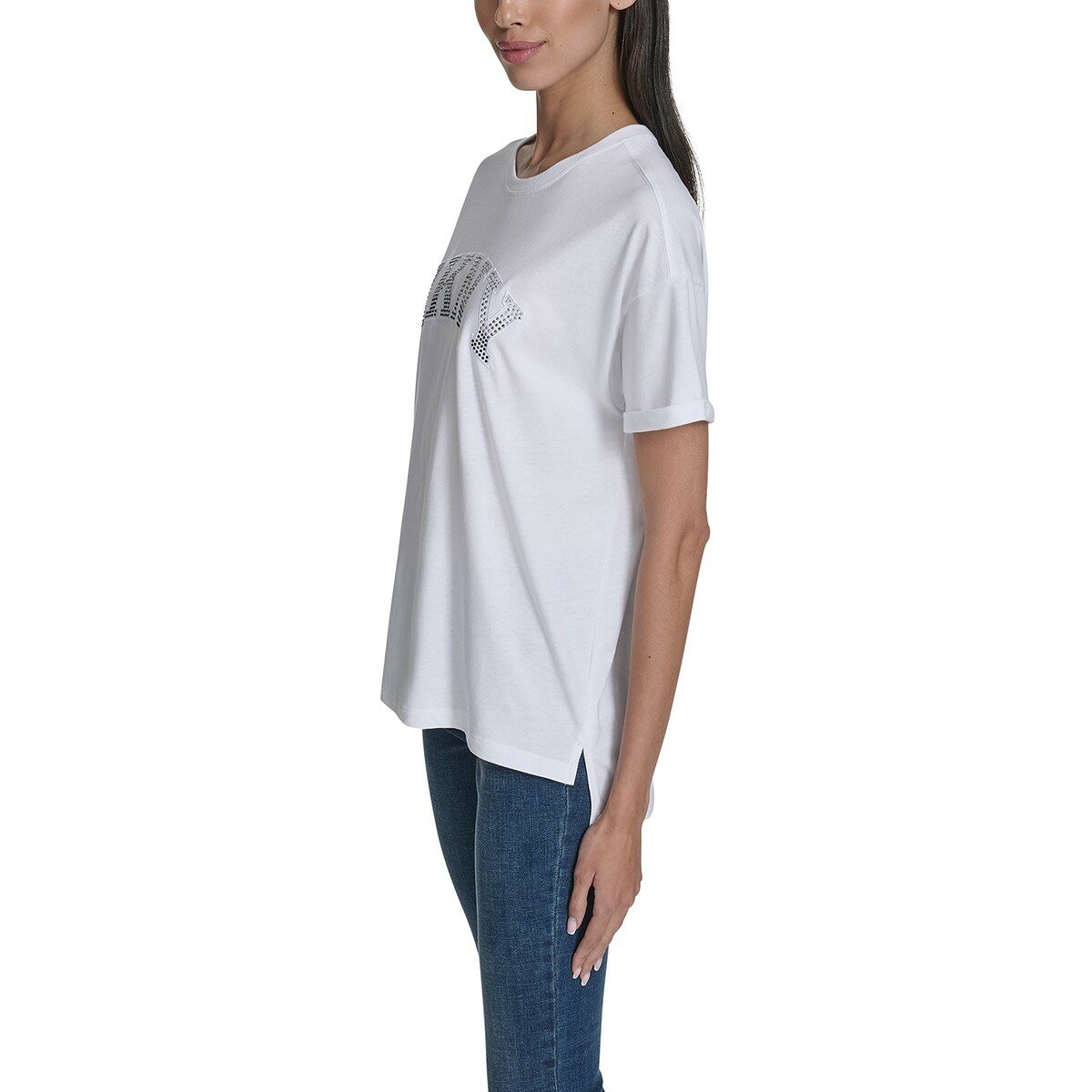 DKNY Jeans 女 Logo 短袖上衣 白