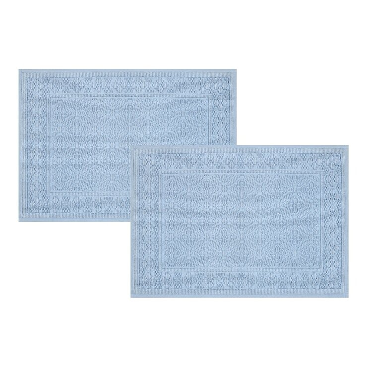 Riviera Home 純棉浴室地墊 2入組 40 X 60 公分 藍 Riviera Home 純棉浴室地墊 2入組 40 X 60 公分 藍