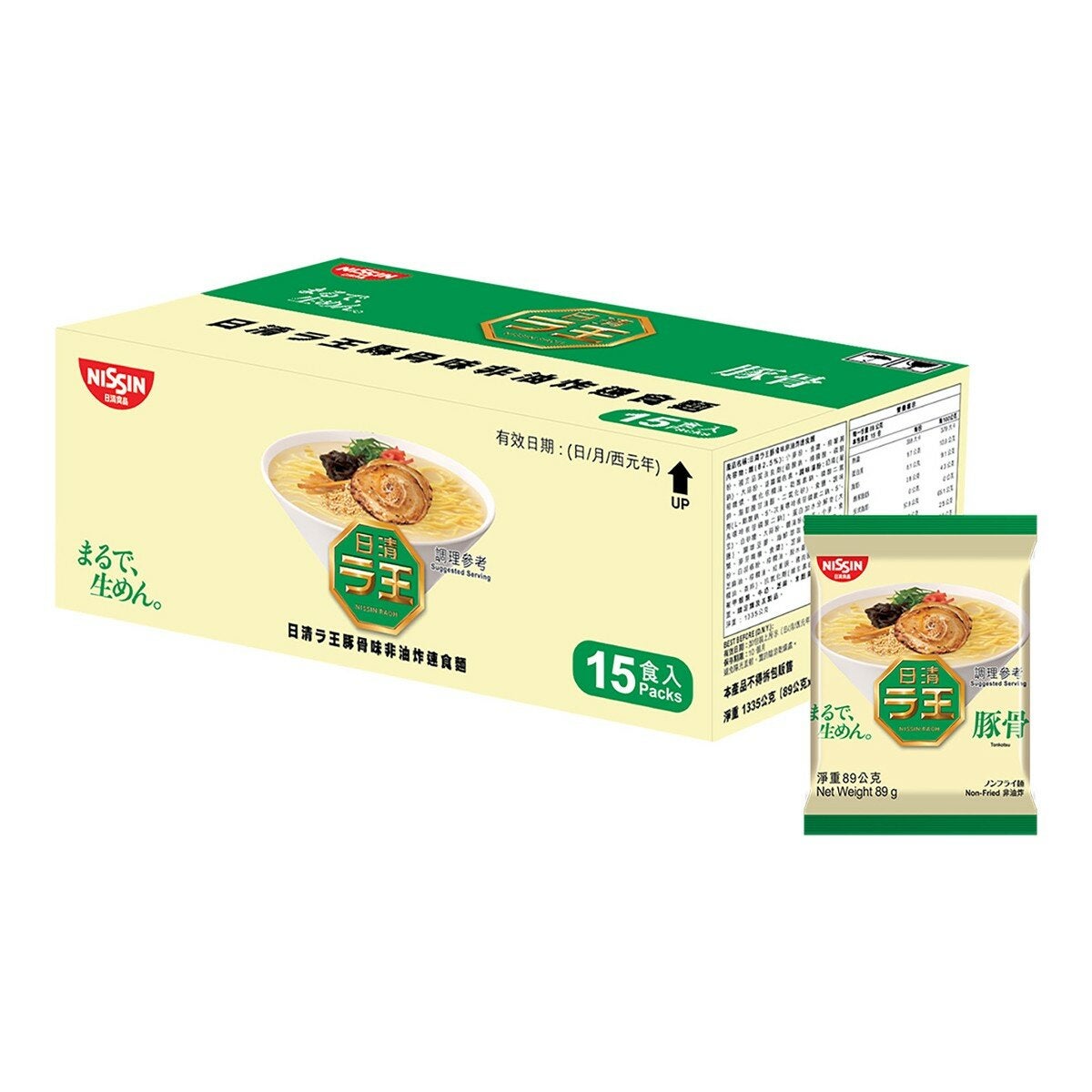 日清 拉王豚骨味非油炸速食麵 89公克 X 15包 日清 拉王豚骨味非油炸速食麵 89公克 X 15包