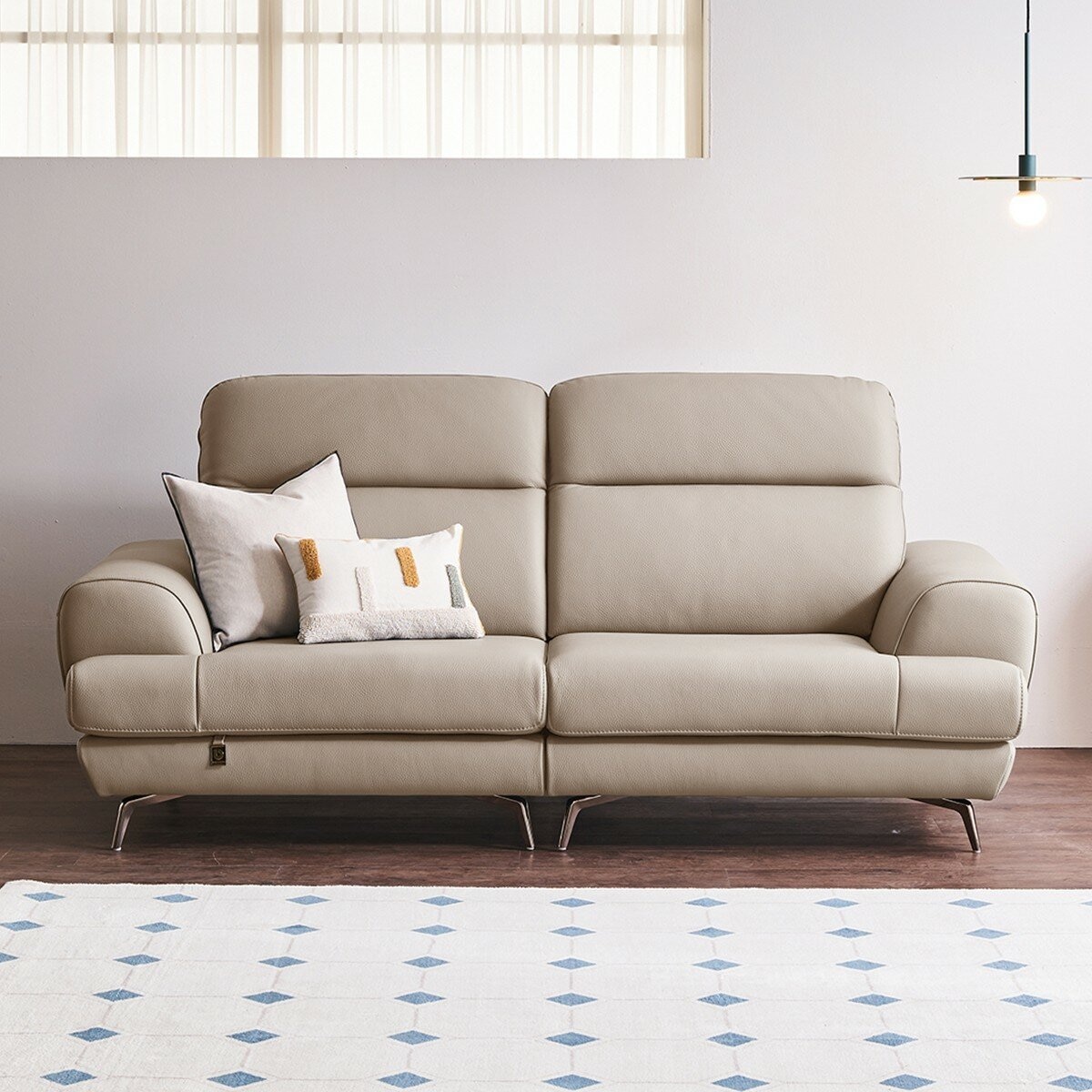 Dauning Dios 全牛皮雙人沙發含腳凳