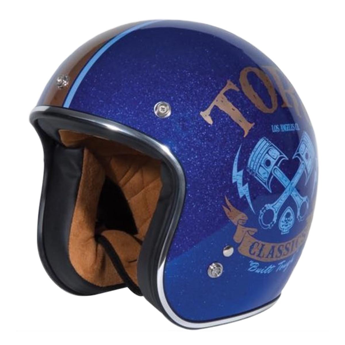 TORC T-50 3/4 防護頭盔 亮光黑 / 亮片珠光藍