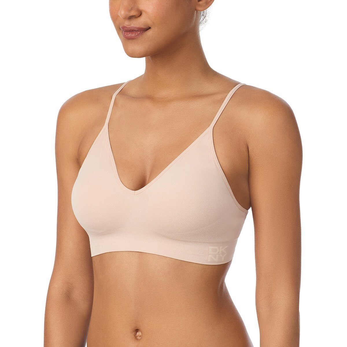 DKNY 女無鋼圈內衣兩入組 黑/膚 M