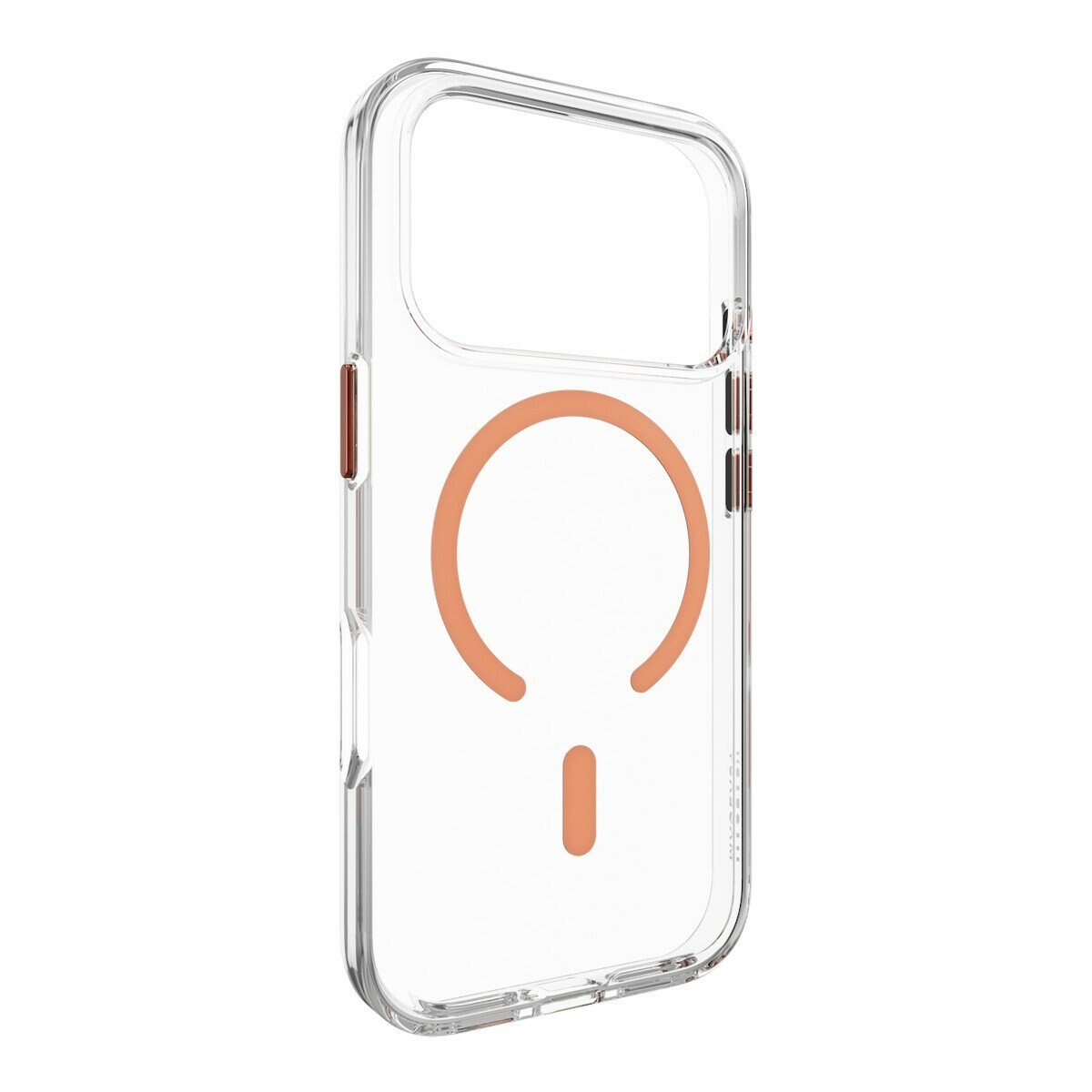 MAGEASY Bright M 不發黃軍規磁吸透明殼 iPhone 17 Pro(珊瑚磁圈) + 鏡頭保護貼Lenz(白色) + Vetro 9H 鋼化玻璃保護膜