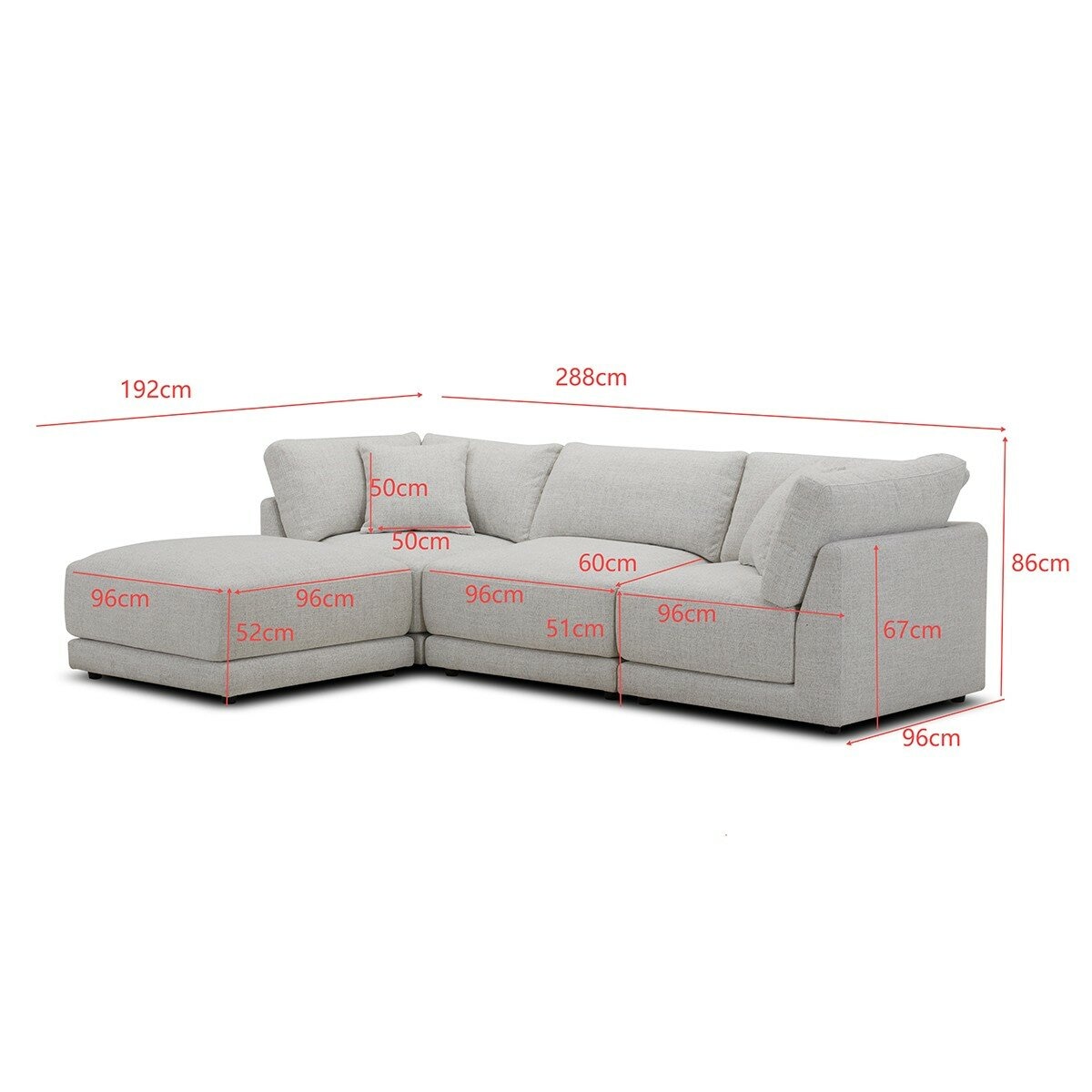 Aiden & Ivy 布面模塊可移動式沙發