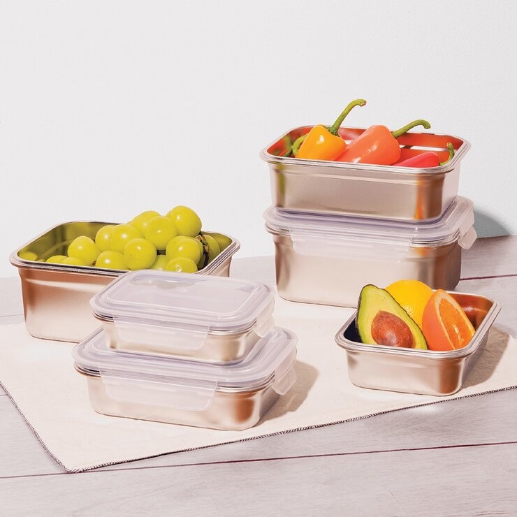 Neoflam 可微波不鏽鋼保鮮盒 含蓋12件組