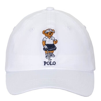 Polo Ralph Lauren 經典品牌熊刺繡女棒球帽 白
