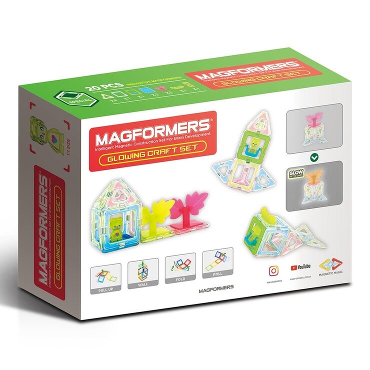 Magformers 磁性建構片 螢光20片裝 / 3歲以上
