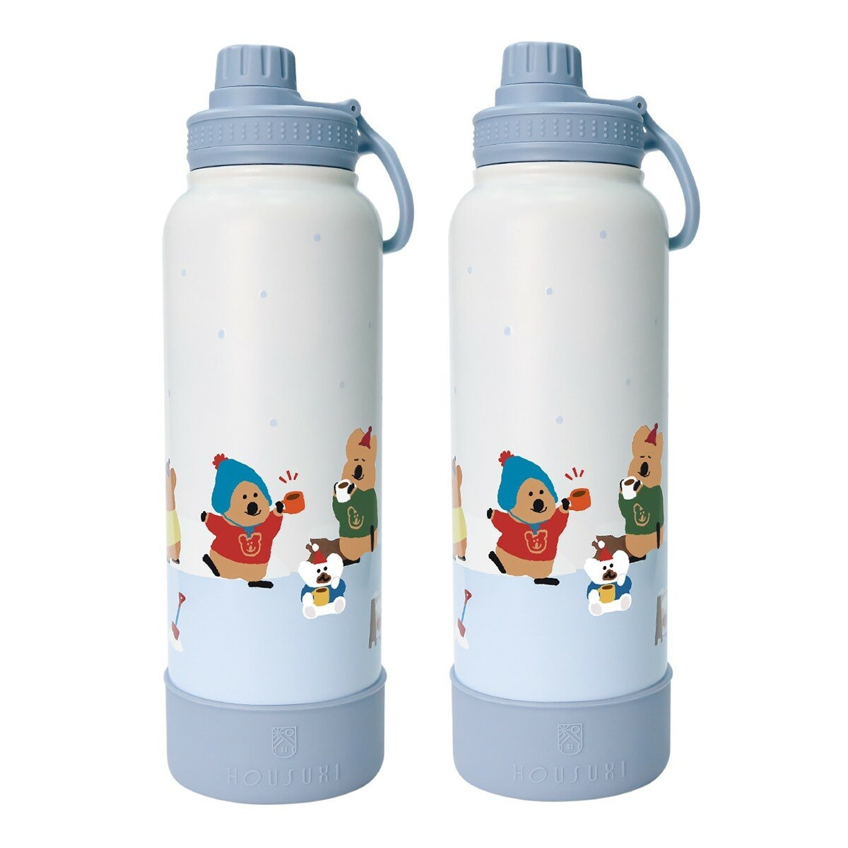 HOUSUXI Shuxi DINOTAENG Deme Town Botol Stainless Steel Anti Panas Dan Dingin 1,2 liter X 2 Set Musim Dingin