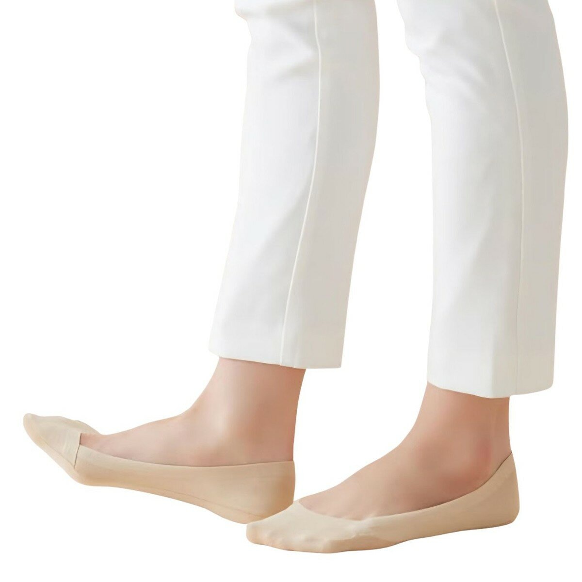 郡是 女厚款隱形襪 三入組 米