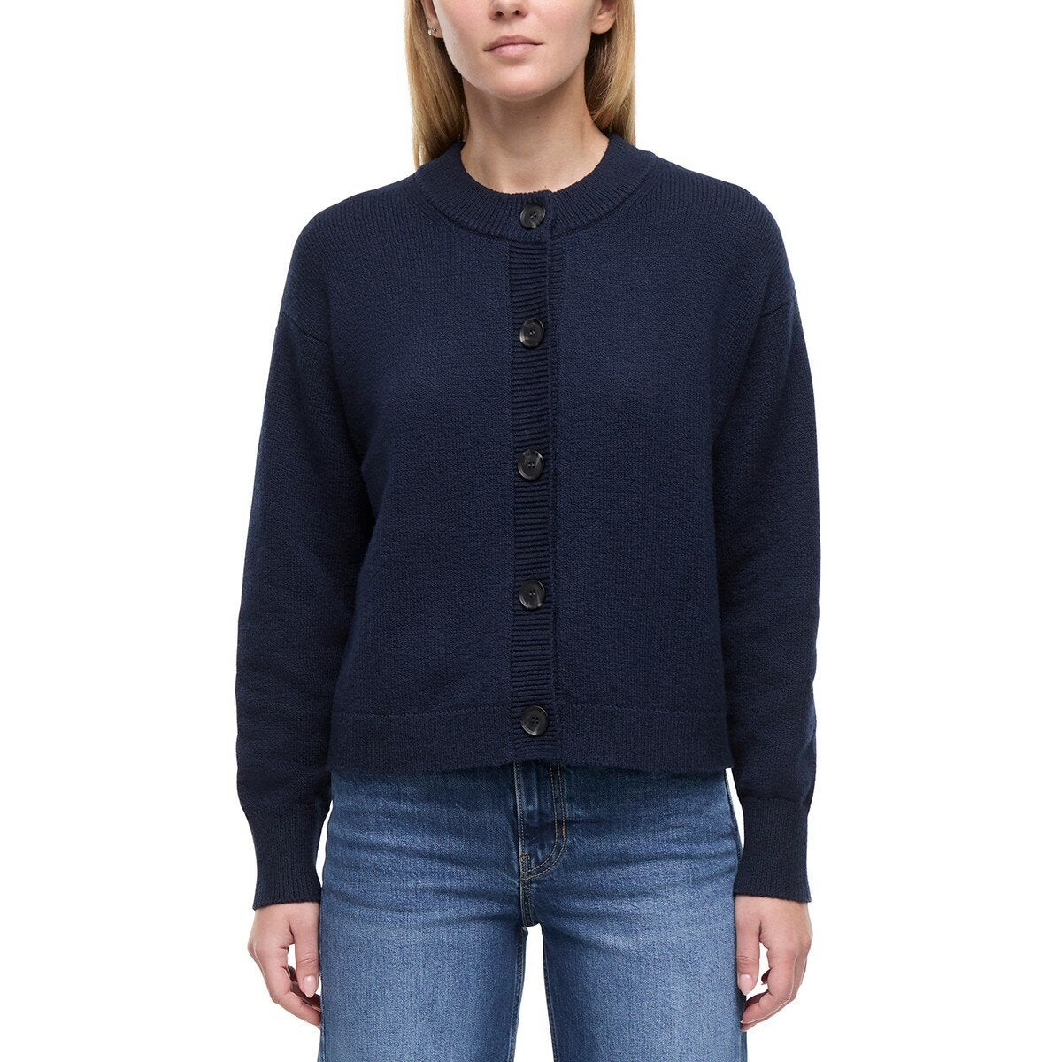 Banana Republic 女圓領鈕扣開襟衫 深藍 Banana Republic 女圓領鈕扣開襟衫 深藍