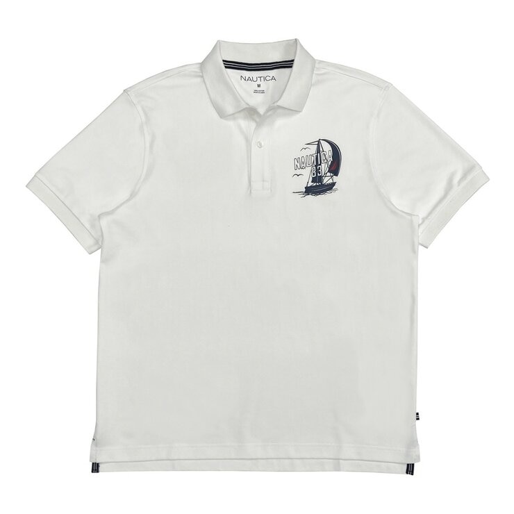 Nautica 男短袖Polo衫 白 Nautica 男短袖Polo衫 白