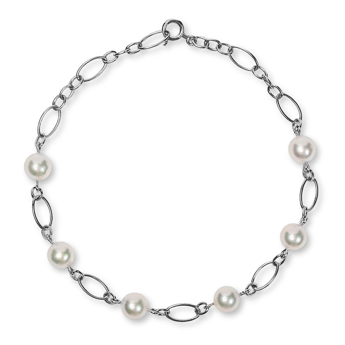 Tokyo Pearl 18K白K金 5.5公釐 - 6.0公釐 Akoya 珍珠手環