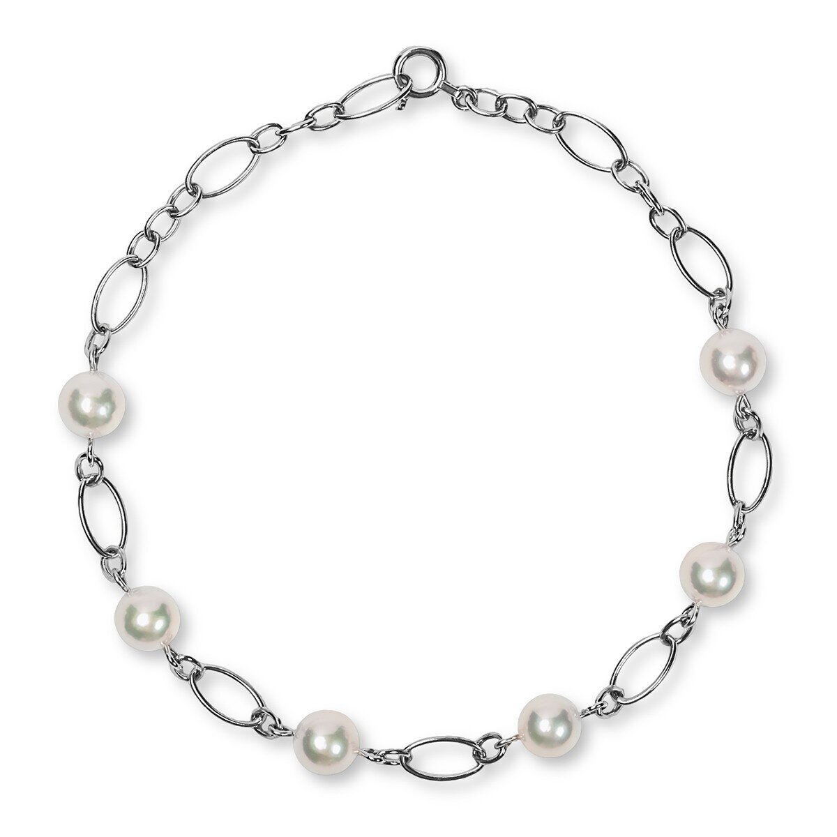 Tokyo Pearl 18K白K金 5.5公釐 - 6.0公釐 Akoya 珍珠手環