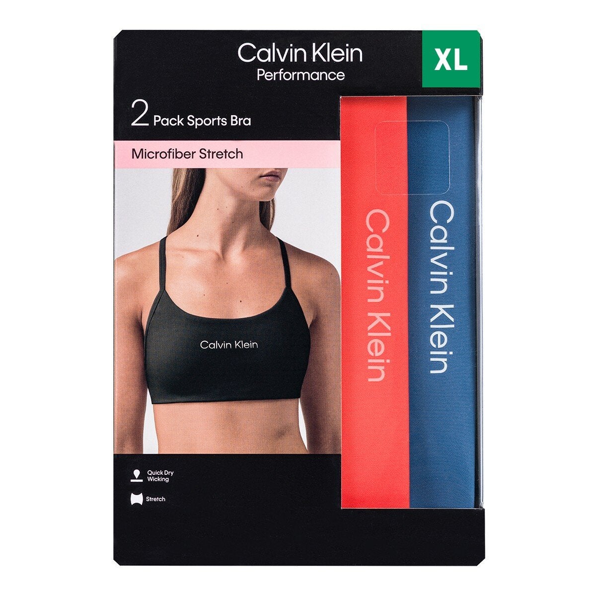 Calvin Klein 女運動內衣 2入組 藍粉 XL