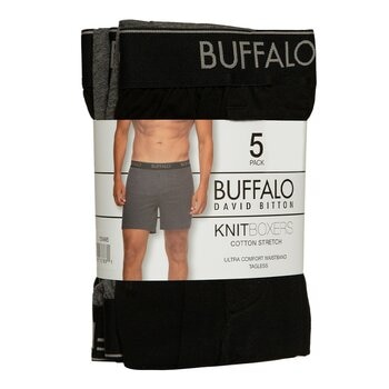 Buffalo 男針織平口內褲 5入組 XL