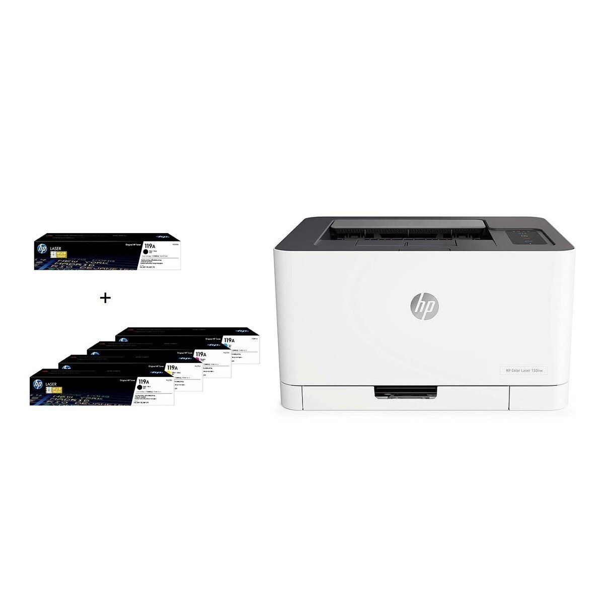 HP 彩色雷射印表機 150nw 含1黑3彩 + 1黑碳匣