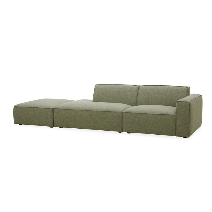 Aiden & Ivy 布面可移動式沙發附腳凳 綠