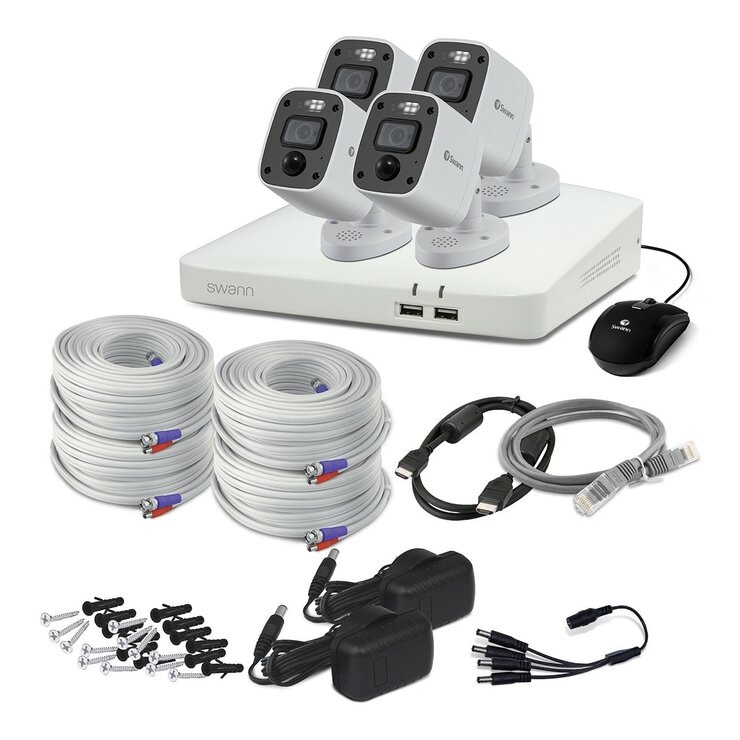 Swann 4K SwannForce 槍型模擬音頻攝影機 X 4 + 8 通道DVR套裝 2TB HDD