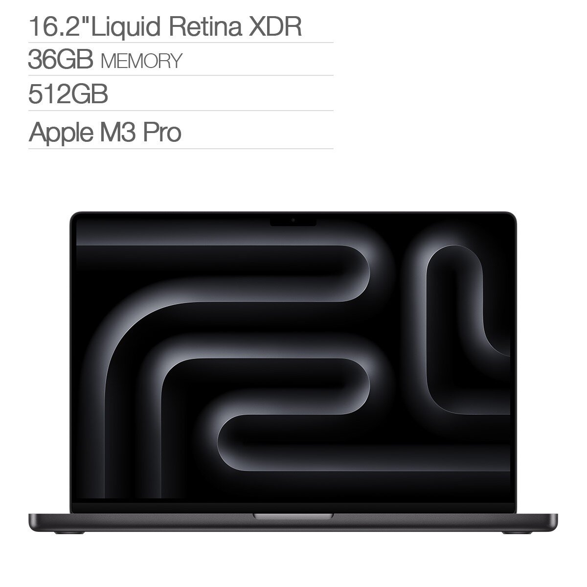 Apple MacBook Pro 16吋 搭配 M3 Pro 晶片 12 核心 CPU 18 核心 GPU 36GB 記憶體 512GB SSD 太空黑色