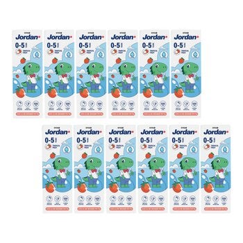 Jordan 0-5歲 兒童分齡含氟牙膏 含氟500ppm 荔枝口味 75公克 X 12入