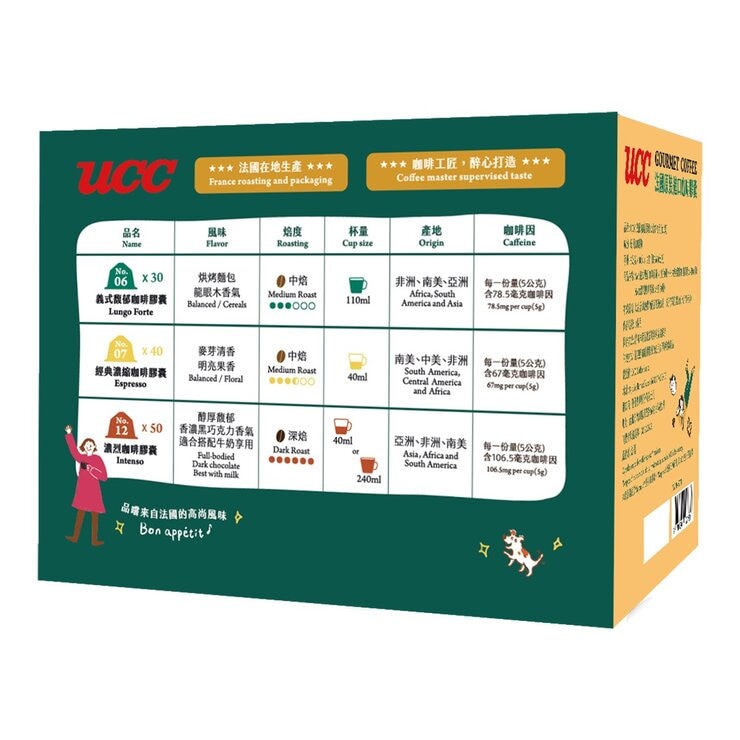 UCC 120顆咖啡膠囊組 內含3種風味 適用 Nespresso 咖啡機