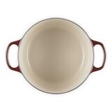 Le Creuset 雙耳圓形鑄鐵深圓鍋 含鋼頭鍋蓋 24公分 醇酒紅
