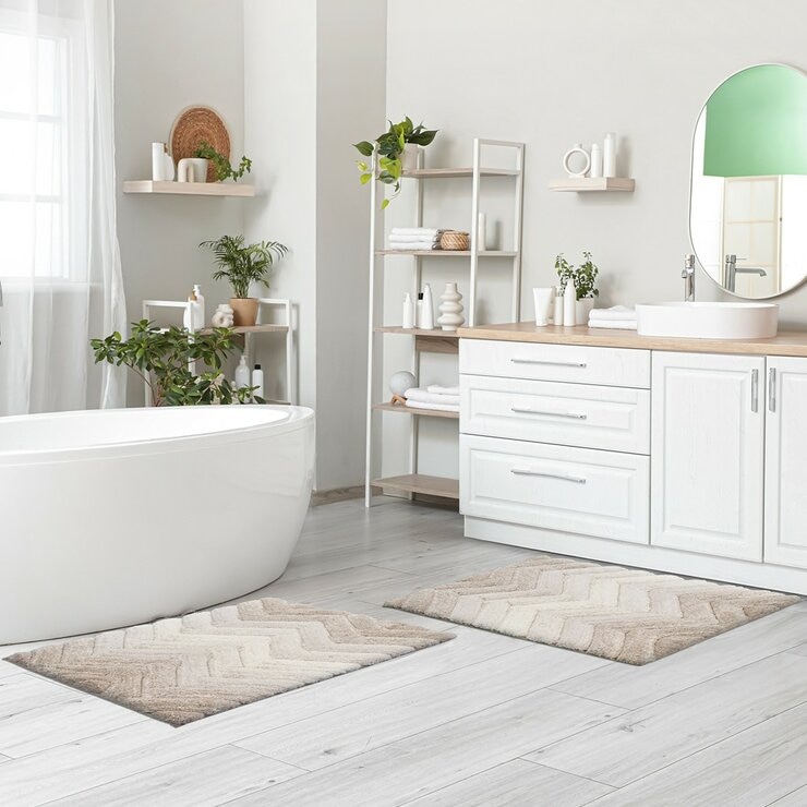 Riviera Home 浴室地墊 2入 40公分 X 60公分 褐 Riviera Home 浴室地墊 2入 40公分 X 60公分 褐