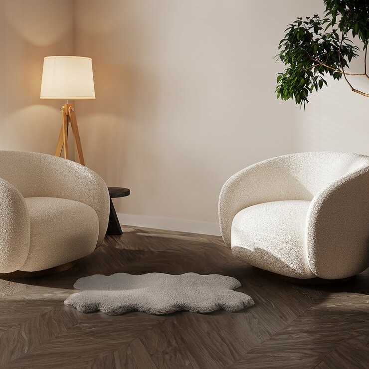 Mon Chateau 仿毛皮地墊 60公分 X 99公分 灰