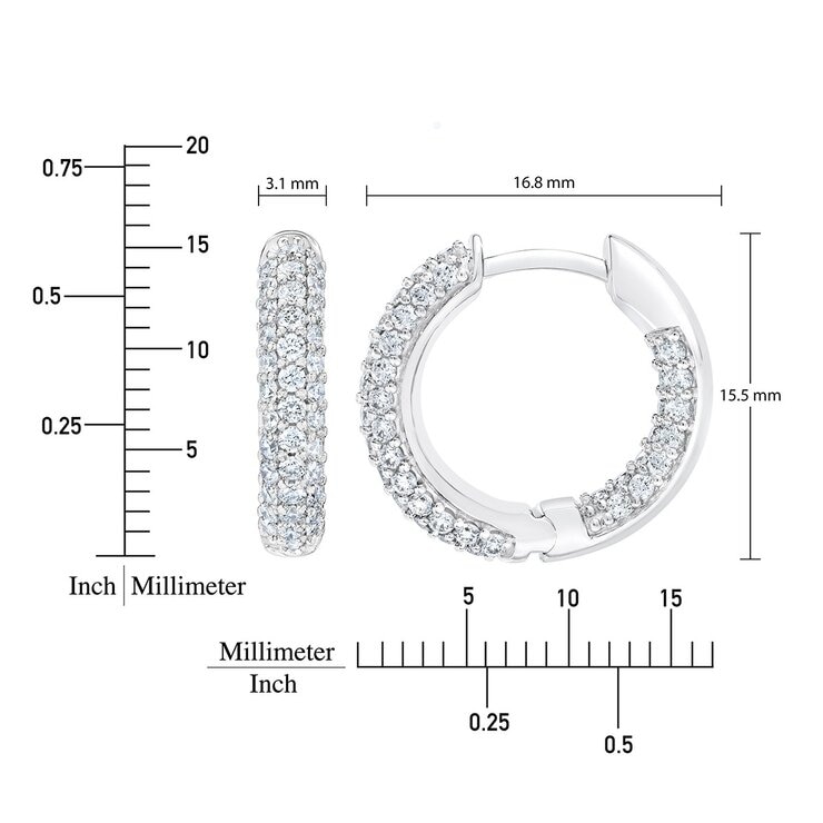 1.00克拉 14K白K金 圓形鑽石耳環 VS2/I