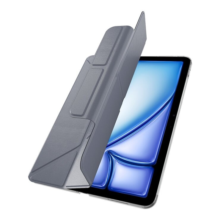 MAGEASY Facet 全方位支架透明背蓋保護套 適用於 2024 iPad Air 13吋 2025 M3 / 2024 M2 阿拉斯加藍