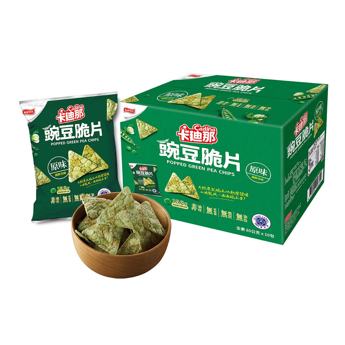 卡廸那 豌豆脆片 原味 80公克 X 10包