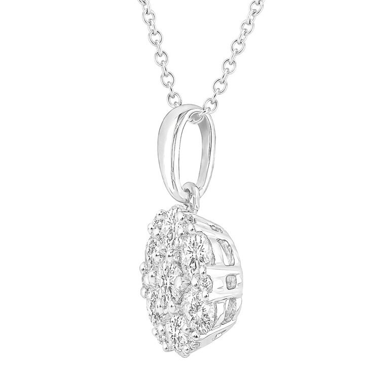 0.95克拉 14K白K金 圓形鑽石項鍊 VS2/I