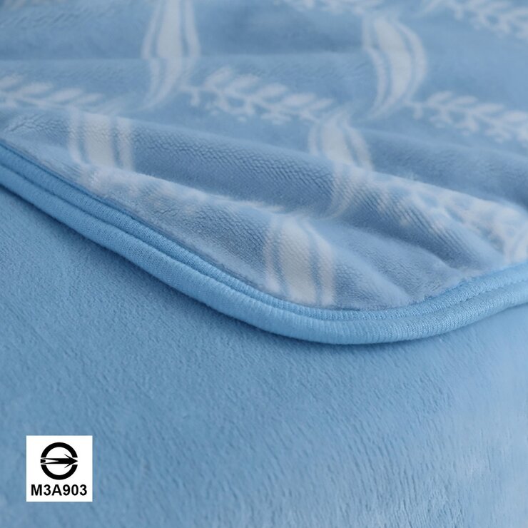 Wedgwood 桂冠之舞超細纖維印花毛毯 180公分 X 210公分 藍