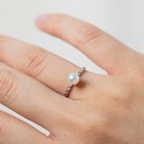 Tokyo Pearl 18K白K金 5.5公釐 - 6.0公釐 Akoya 珍珠戒指