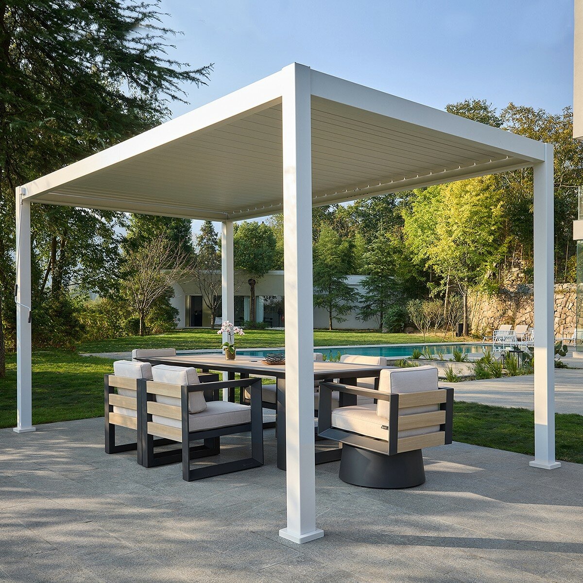 Mirador 111DA 8.8呎 X 14.4呎 戶外遮陽亭 白色 Mirador 111DA 8.8呎 X 14.4呎 戶外遮陽亭 白色
