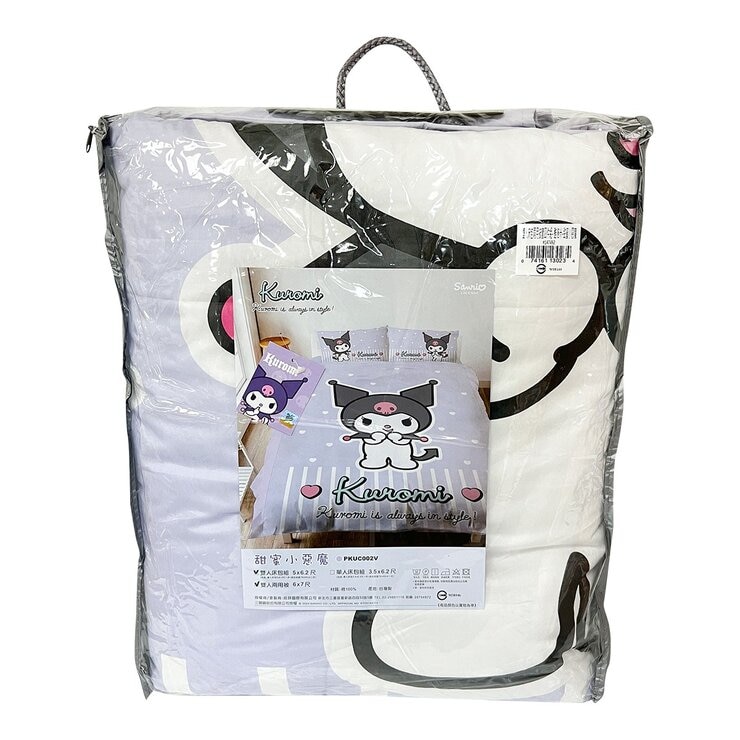 MIT 精梳棉雙人床包 兩用被套 4件組 酷洛米 甜蜜小惡魔