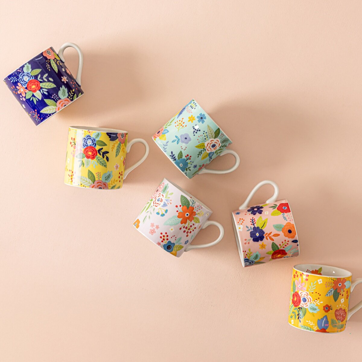 Over & Back 彩繪花紋馬克杯 414毫升 X 6件組 Over & Back 彩繪花紋馬克杯 414毫升 X 6件組